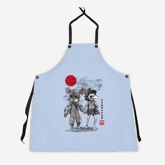Low And Alone Sumi-e-Unisex-Kitchen-Apron-DrMonekers