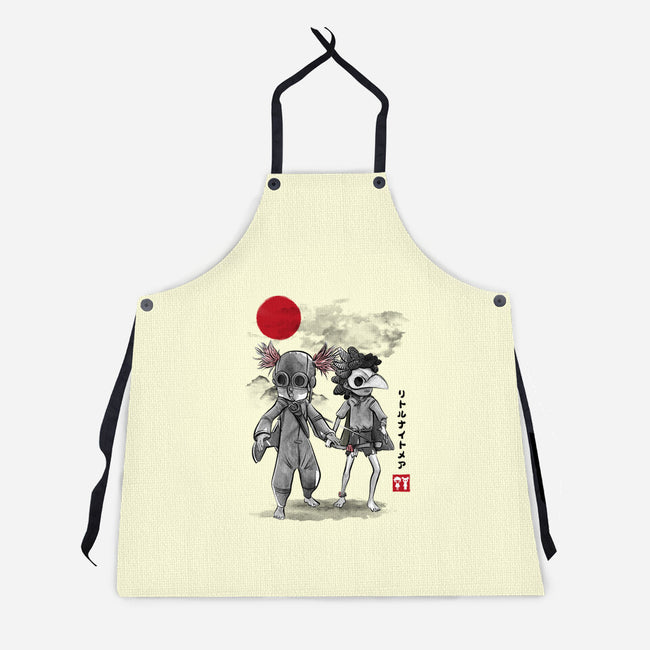 Low And Alone Sumi-e-Unisex-Kitchen-Apron-DrMonekers