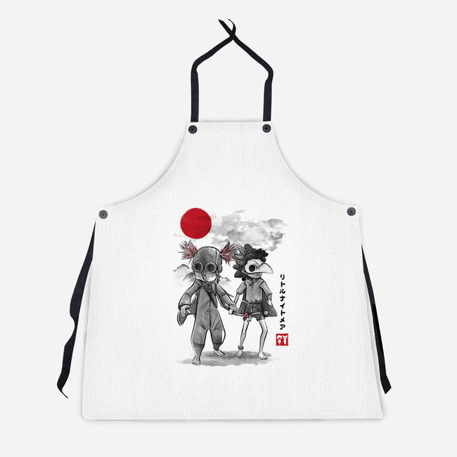Low And Alone Sumi-e-Unisex-Kitchen-Apron-DrMonekers