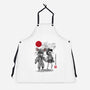 Low And Alone Sumi-e-Unisex-Kitchen-Apron-DrMonekers