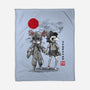 Low And Alone Sumi-e-None-Fleece-Blanket-DrMonekers