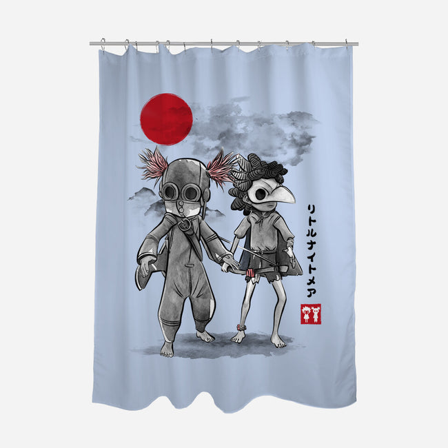Low And Alone Sumi-e-None-Polyester-Shower Curtain-DrMonekers