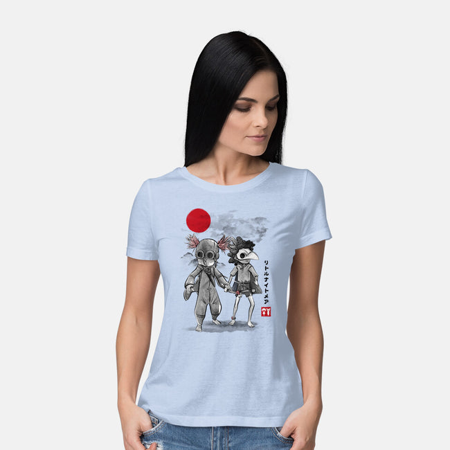 Low And Alone Sumi-e-Womens-Basic-Tee-DrMonekers