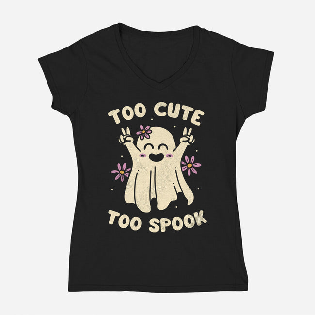 Too Cute Too Spook-Womens-V-Neck-Tee-brunopires