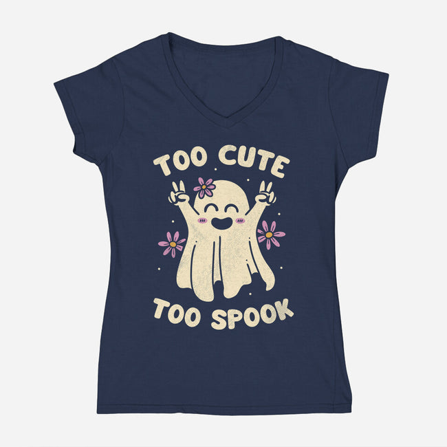 Too Cute Too Spook-Womens-V-Neck-Tee-brunopires
