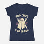 Too Cute Too Spook-Womens-V-Neck-Tee-brunopires