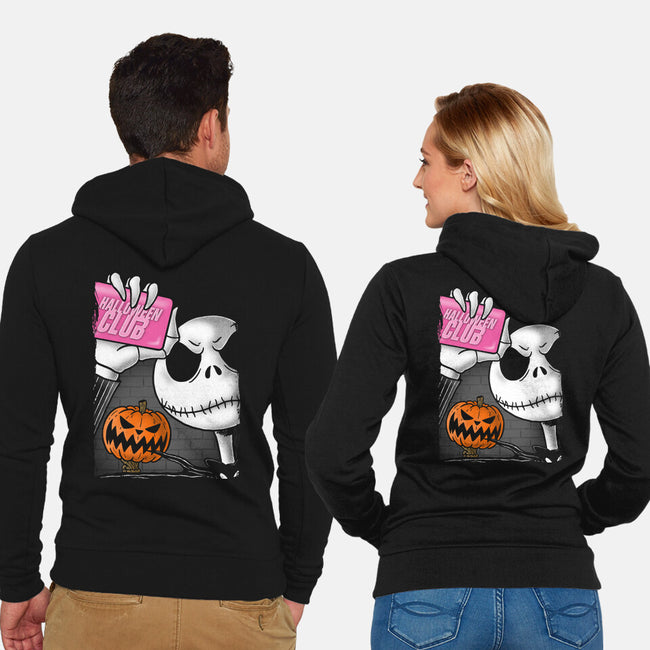 This Is Halloween Club-Unisex-Zip-Up-Sweatshirt-Barbadifuoco