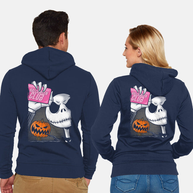 This Is Halloween Club-Unisex-Zip-Up-Sweatshirt-Barbadifuoco