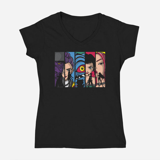 Born To Slay-Womens-V-Neck-Tee-turborat14