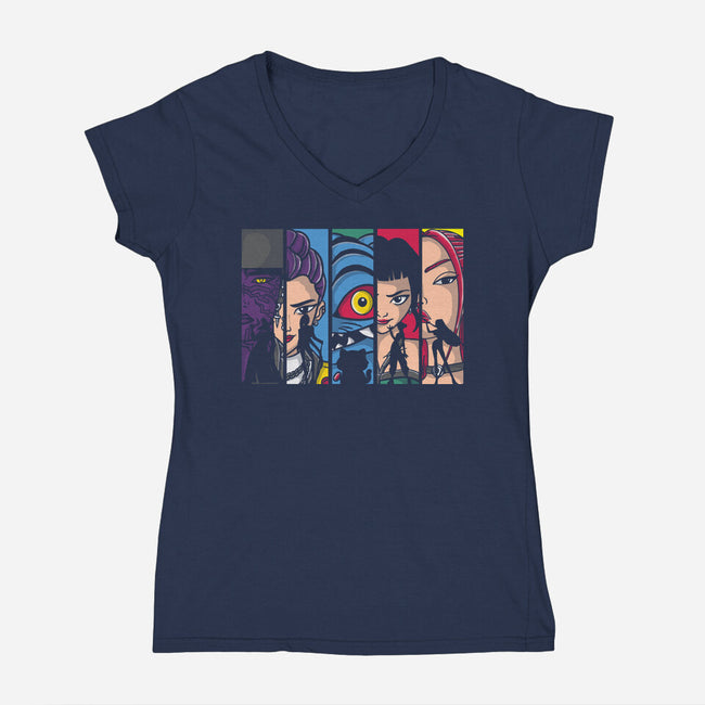 Born To Slay-Womens-V-Neck-Tee-turborat14