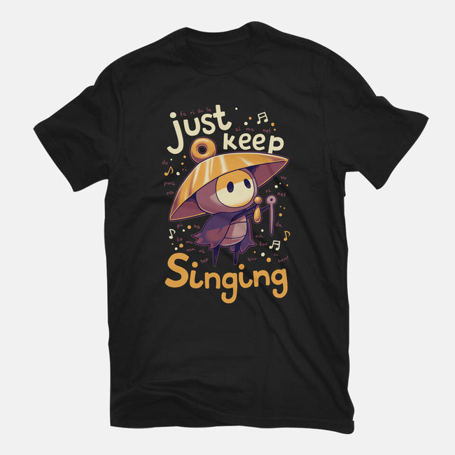 Just Keep Singing-Womens-Fitted-Tee-Geekydog