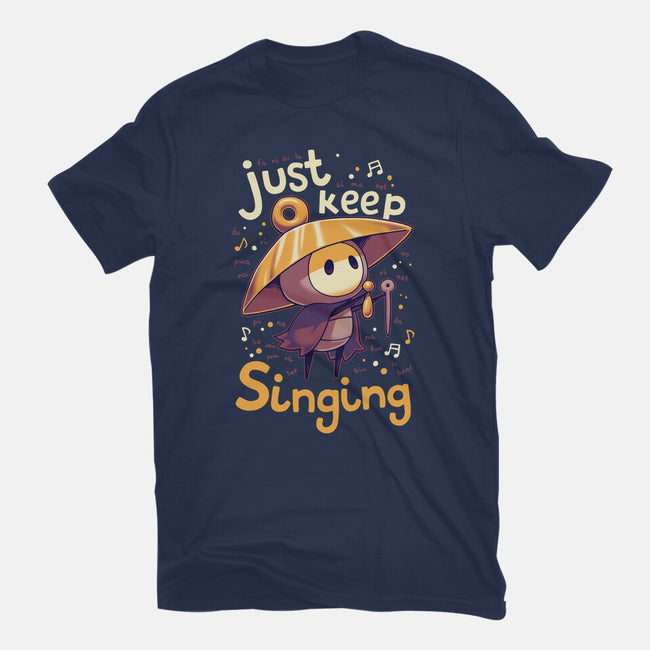 Just Keep Singing-Womens-Fitted-Tee-Geekydog