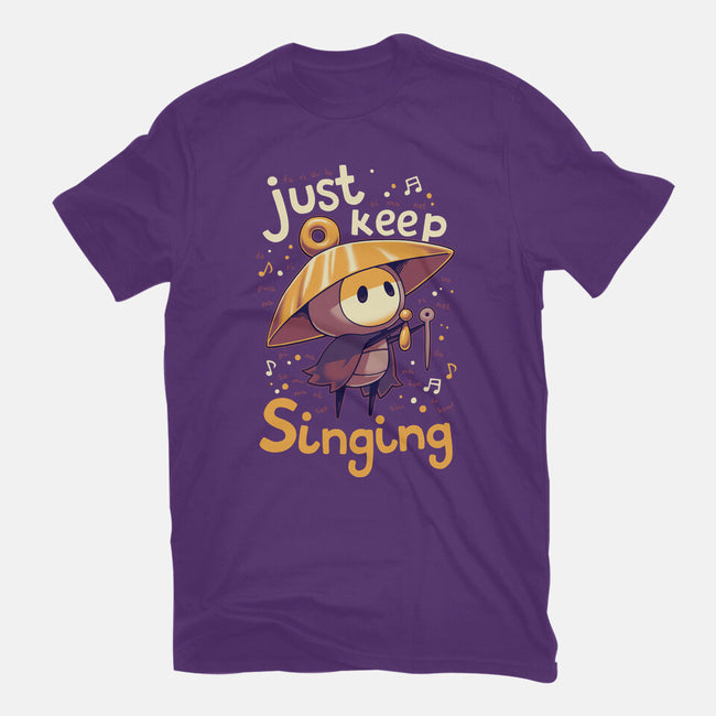 Just Keep Singing-Womens-Fitted-Tee-Geekydog