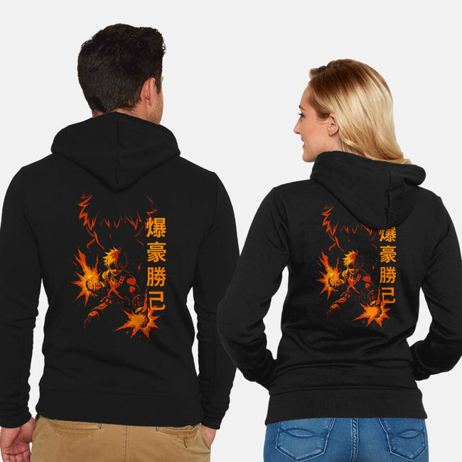 Katsuki Bakugo Shadow-Unisex-Zip-Up-Sweatshirt-fanfabio