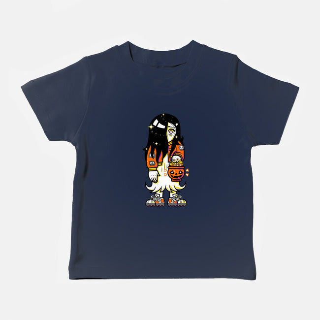 Halloween Ghost Lady-Baby-Basic-Tee-krisren28