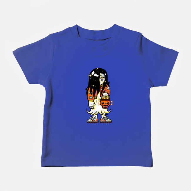Halloween Ghost Lady-Baby-Basic-Tee-krisren28