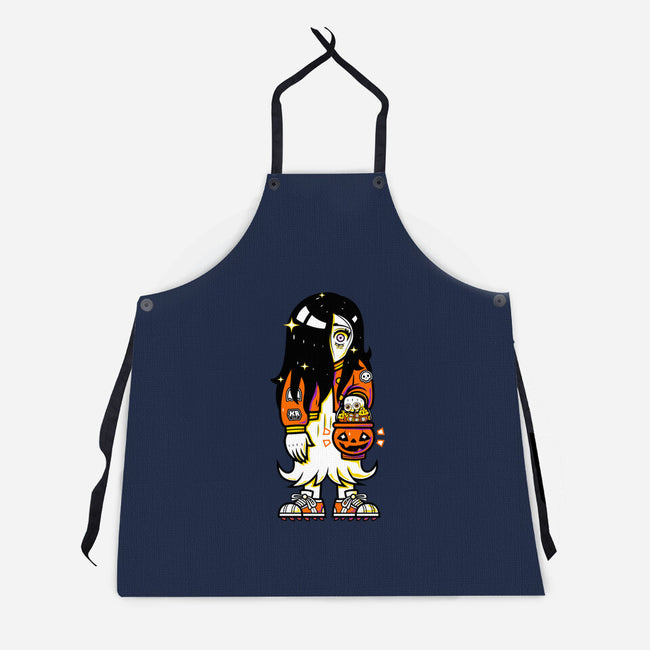 Halloween Ghost Lady-Unisex-Kitchen-Apron-krisren28