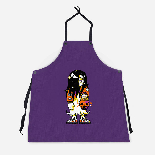 Halloween Ghost Lady-Unisex-Kitchen-Apron-krisren28