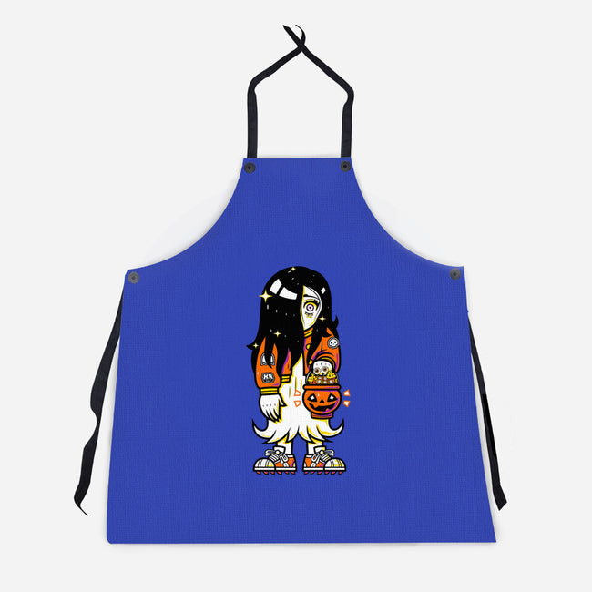 Halloween Ghost Lady-Unisex-Kitchen-Apron-krisren28
