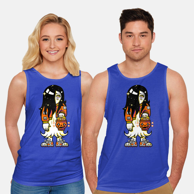 Halloween Ghost Lady-Unisex-Basic-Tank-krisren28