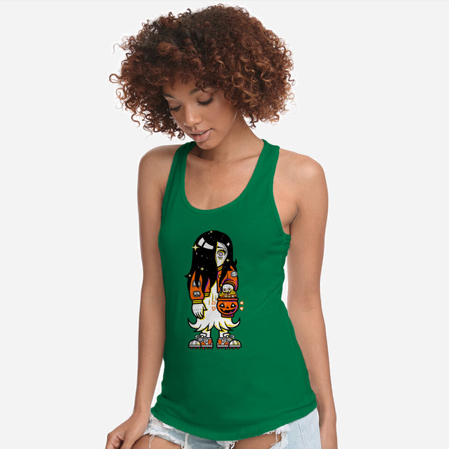 Halloween Ghost Lady-Womens-Racerback-Tank-krisren28