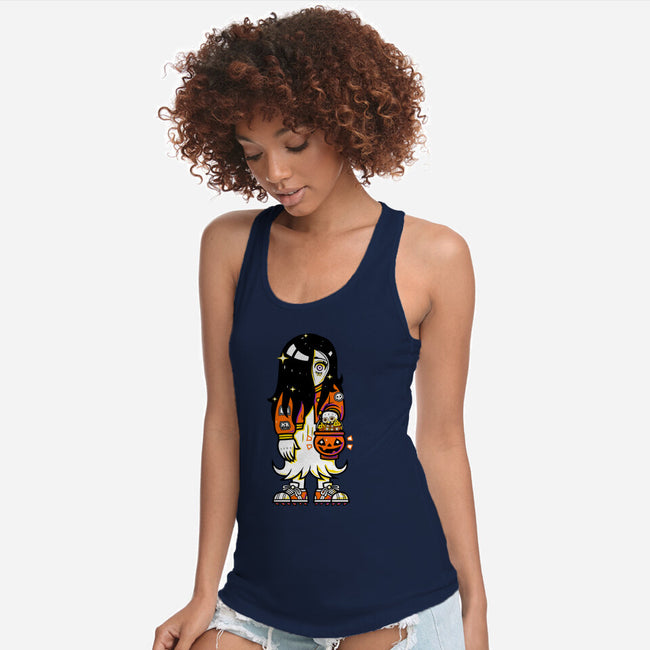Halloween Ghost Lady-Womens-Racerback-Tank-krisren28