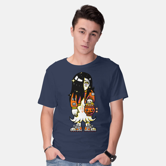 Halloween Ghost Lady-Mens-Basic-Tee-krisren28