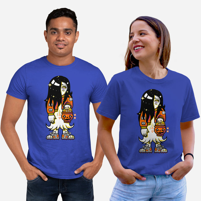 Halloween Ghost Lady-Unisex-Basic-Tee-krisren28