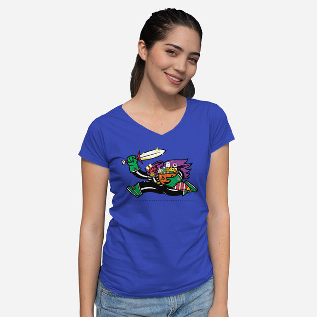 Headless Trick Or Treat-Womens-V-Neck-Tee-krisren28