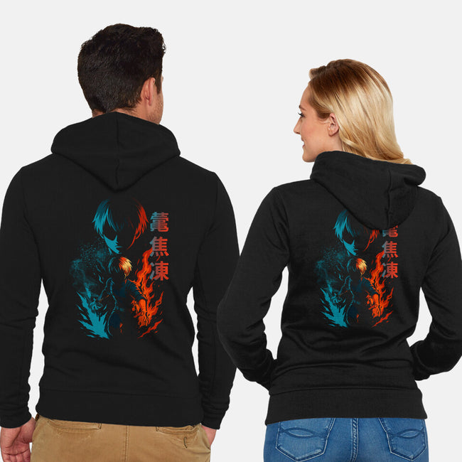 Shoto Todoroki Shadow-Unisex-Zip-Up-Sweatshirt-fanfabio