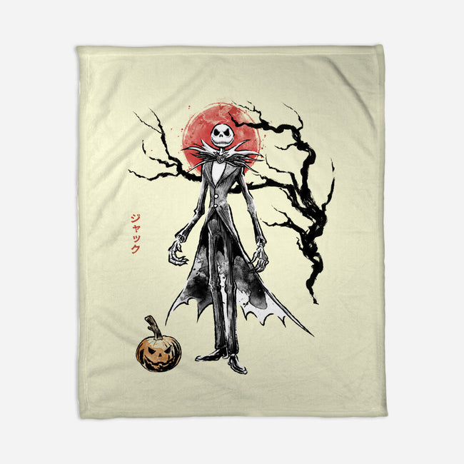 Nightmare Jack Sumi-e-None-Fleece-Blanket-Astrobot Invention