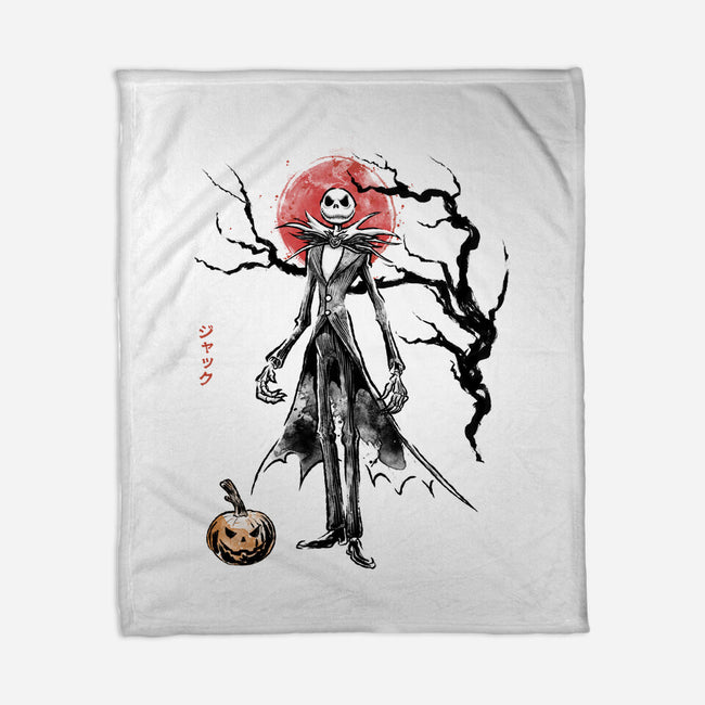Nightmare Jack Sumi-e-None-Fleece-Blanket-Astrobot Invention