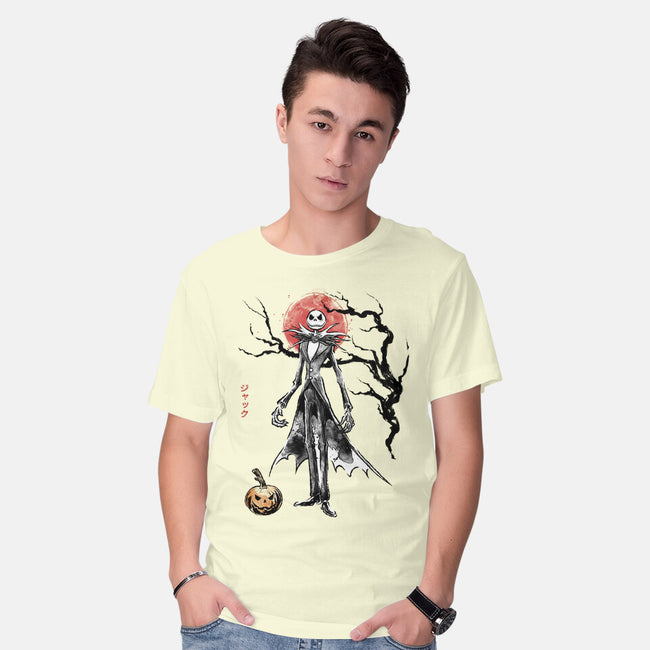 Nightmare Jack Sumi-e-Mens-Basic-Tee-Astrobot Invention