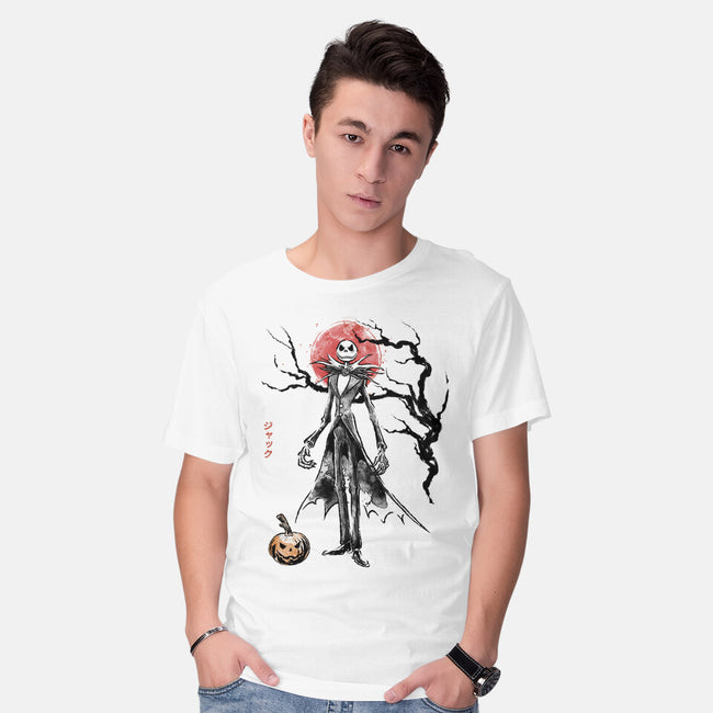 Nightmare Jack Sumi-e-Mens-Basic-Tee-Astrobot Invention