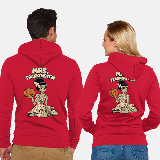 Mrs Frankenstein-Unisex-Zip-Up-Sweatshirt-P1yu5h
