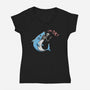 I Am Okey-Womens-V-Neck-Tee-summerdsgn