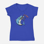 I Am Okey-Womens-V-Neck-Tee-summerdsgn
