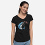 I Am Okey-Womens-V-Neck-Tee-summerdsgn