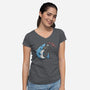 I Am Okey-Womens-V-Neck-Tee-summerdsgn