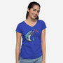 I Am Okey-Womens-V-Neck-Tee-summerdsgn
