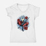 Master Of The Needle And Thread-Womens-V-Neck-Tee-glitchygorilla