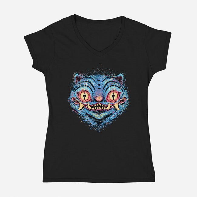 Derpy Dots-Womens-V-Neck-Tee-glitchygorilla