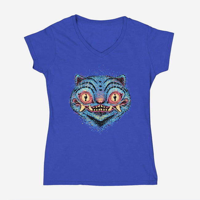 Derpy Dots-Womens-V-Neck-Tee-glitchygorilla