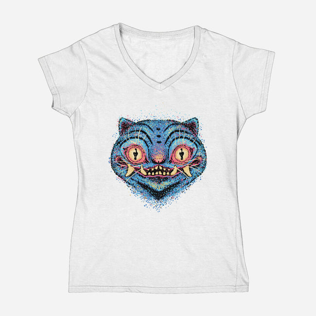 Derpy Dots-Womens-V-Neck-Tee-glitchygorilla