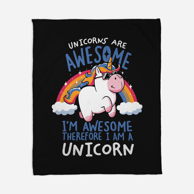 Unicorns Are Awesome-None-Fleece-Blanket-koalastudio