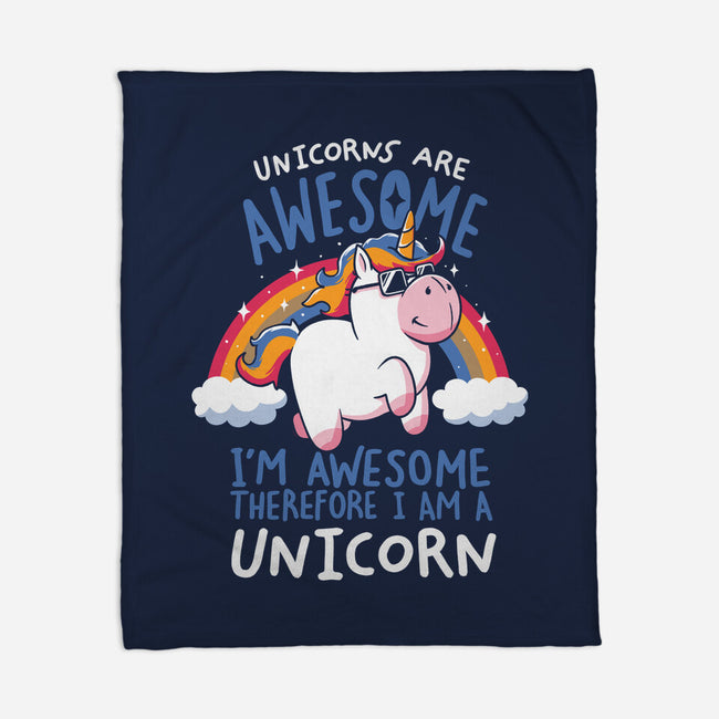 Unicorns Are Awesome-None-Fleece-Blanket-koalastudio