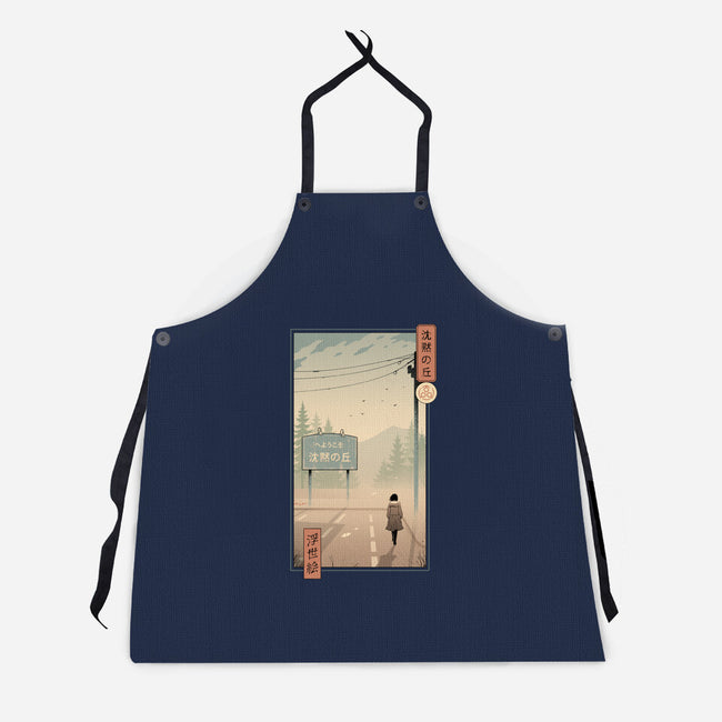 Silent Mountain Ukiyo-e-Unisex-Kitchen-Apron-vp021