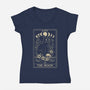 The Moon Cat Tarot-Womens-V-Neck-Tee-fanfabio