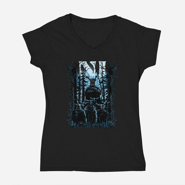 All You Can Hear In The Forest Is NI-Womens-V-Neck-Tee-zascanauta