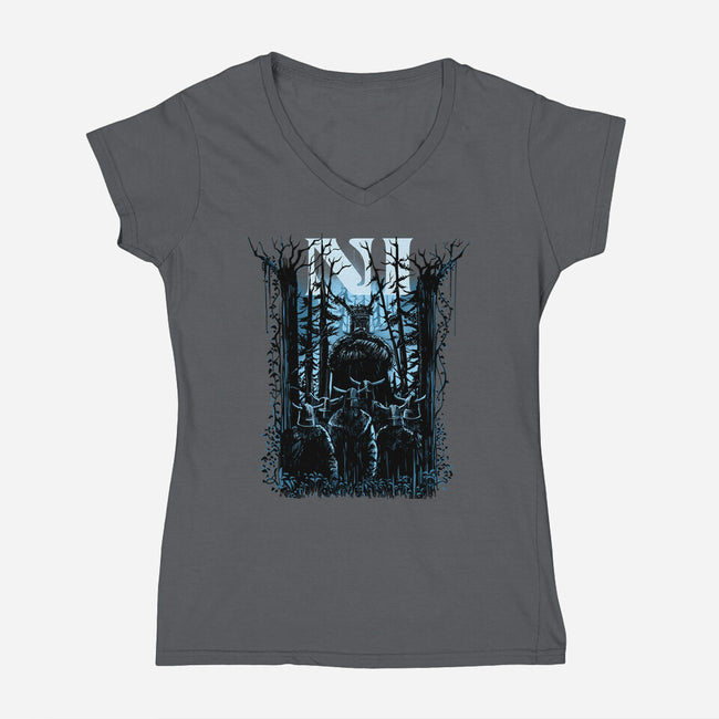 All You Can Hear In The Forest Is NI-Womens-V-Neck-Tee-zascanauta
